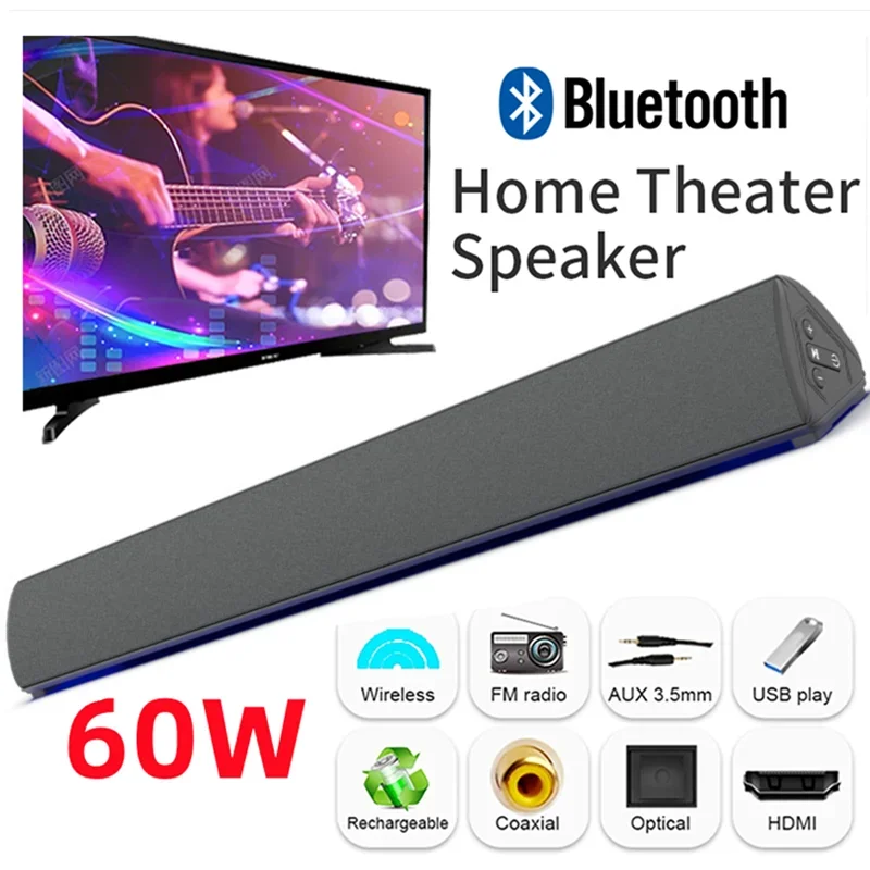Home Cinema Pc - 60w drahtlose TV-PC-Sound bar Bluetooth-Lautsprecher Heimkino