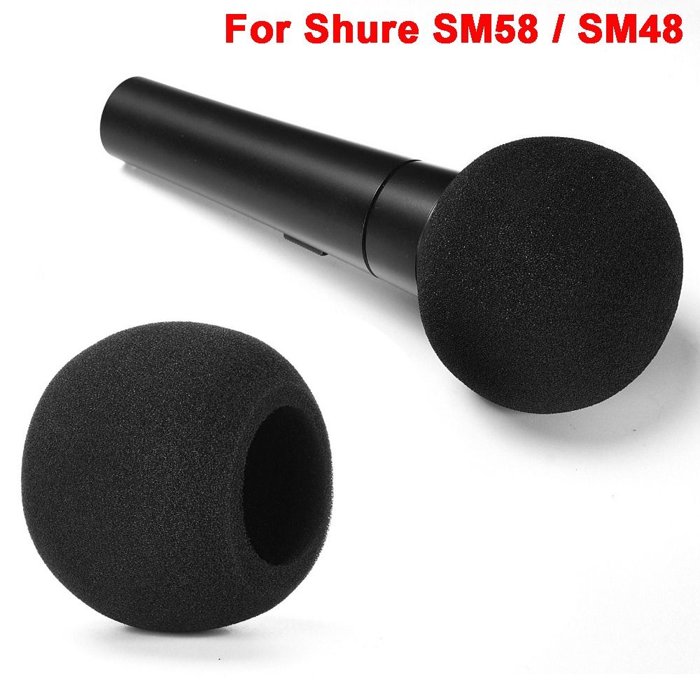 Shure Mic Sm58 - Ersatz-Mikrofon-Windschutzabdeckung Beflockter Schaumstoff Winddichter Mikrofon-Pop-Filter für