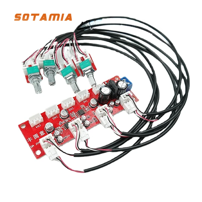 Home Cinema Amplifier - Sotamia ne5532 4-Wege-Eingangsmischer Vorverstärker Hifi-Stereo-Audiosignal Vorverstärker