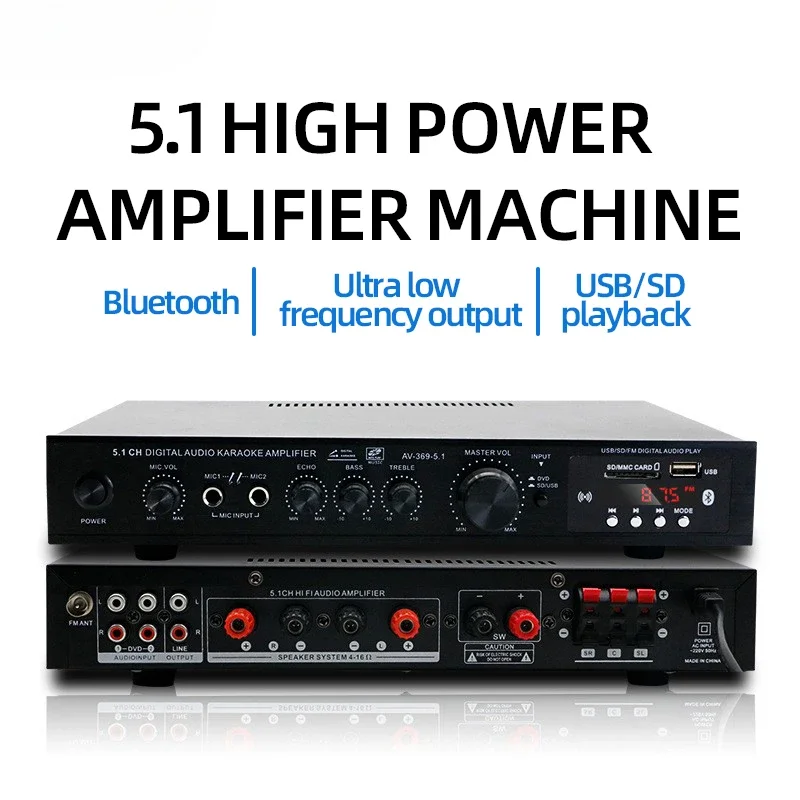 Home Cinema Amplifier - AV-369BT Bluetooth 5.1 Sound Lautsprecher AMP,
