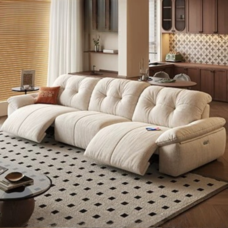Home Cinema Room Design - Weißes Modernes Sofa Elektrisches Schlafsofa Multifunktionales