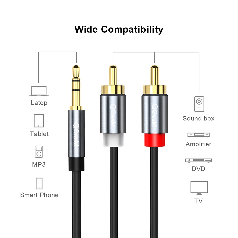 QGeeM RCA-Kabel 2RCA auf 3,5mm – Home Cinema Furniture Bewertung und Preis