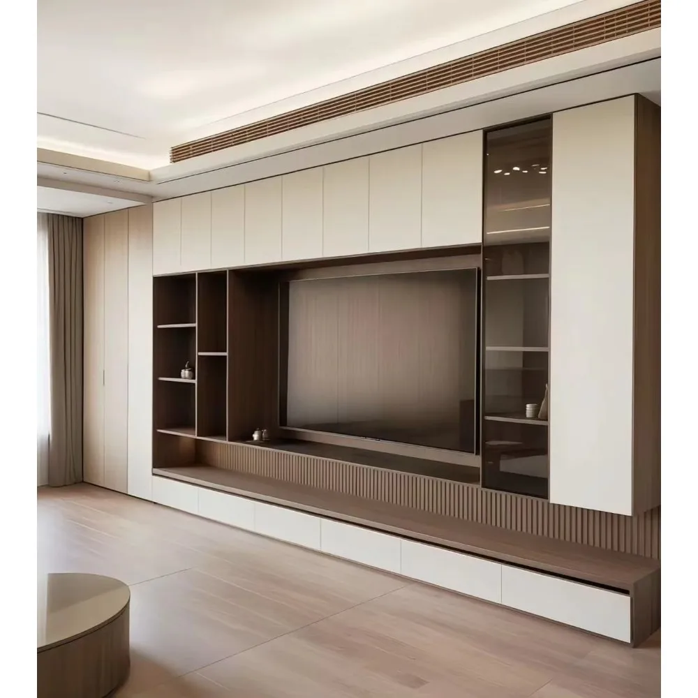 Moderner Maßgefertigter Holz-T – Home Cinema Furniture Bewertung und Preis