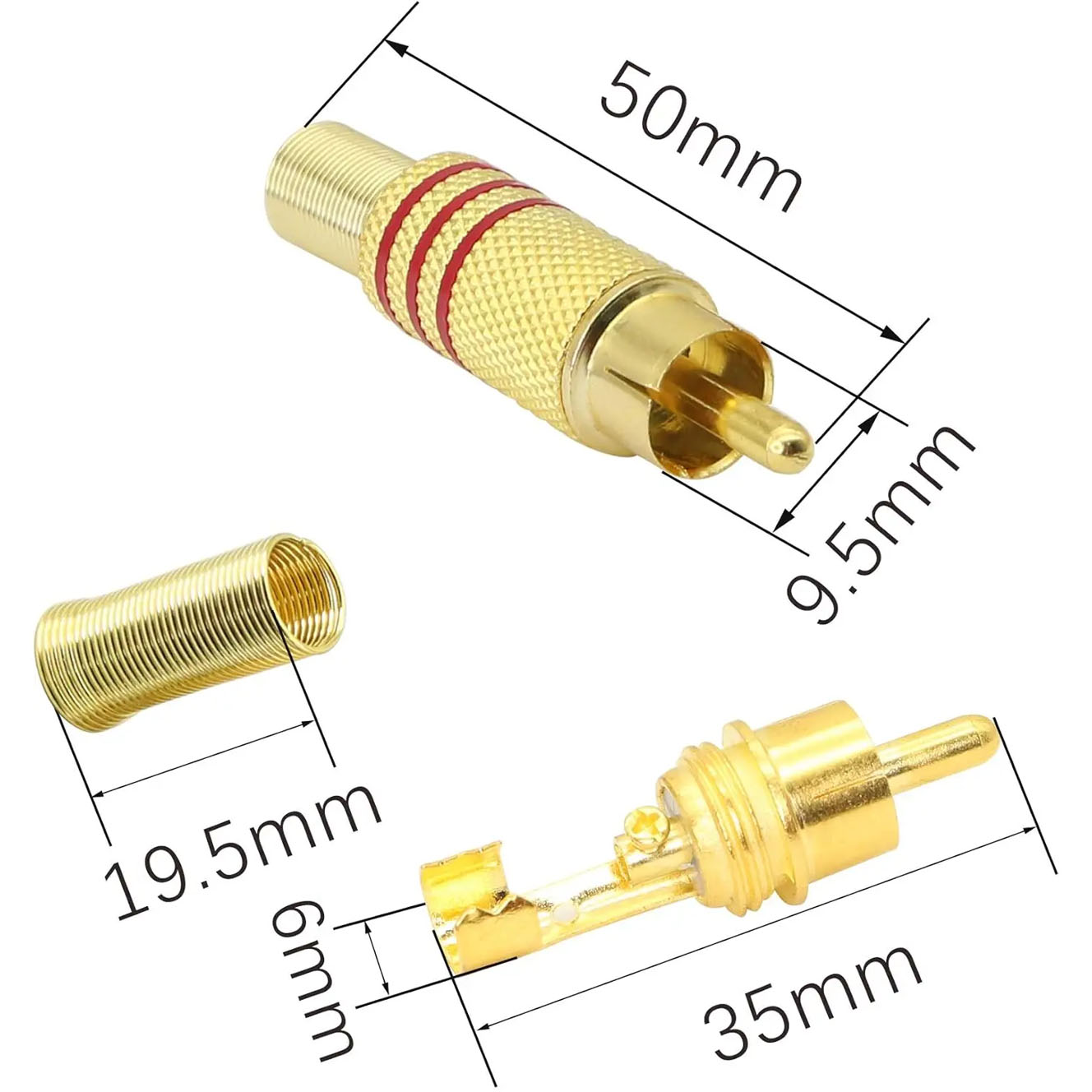 4 Stück RCA-Stecker Vergoldet  – Video Home Cinema Bewertung und Preis