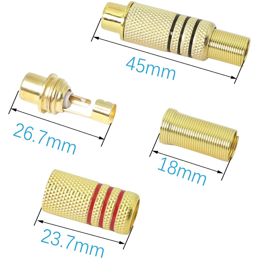 4 Stück RCA-Stecker Vergoldet  – Video Home Cinema Bewertung und Preis